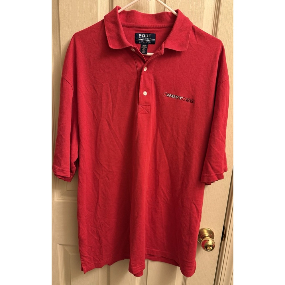 Hoyt USA Archery Polo Red Men's 2XL Port‎ Authority EUC
